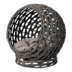 Huntley Pet Hemisphere Rattan Pet Bed, Elevated With Cushion
