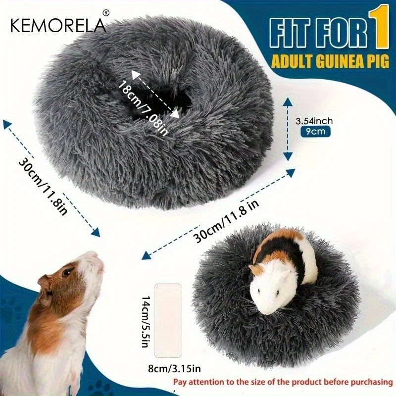 1PCS Ultra-Soft Plush Pet Nest Cozy Warm Hamster Sleeping Bed Non-Slip Bottom Insulated Padding for Guinea & Other Small Animals